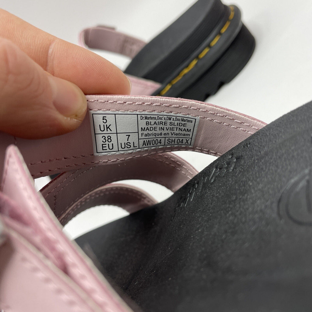 Dr. Martens Blaire Platform Slides Sandals Pink Black AW004 Women Size 7