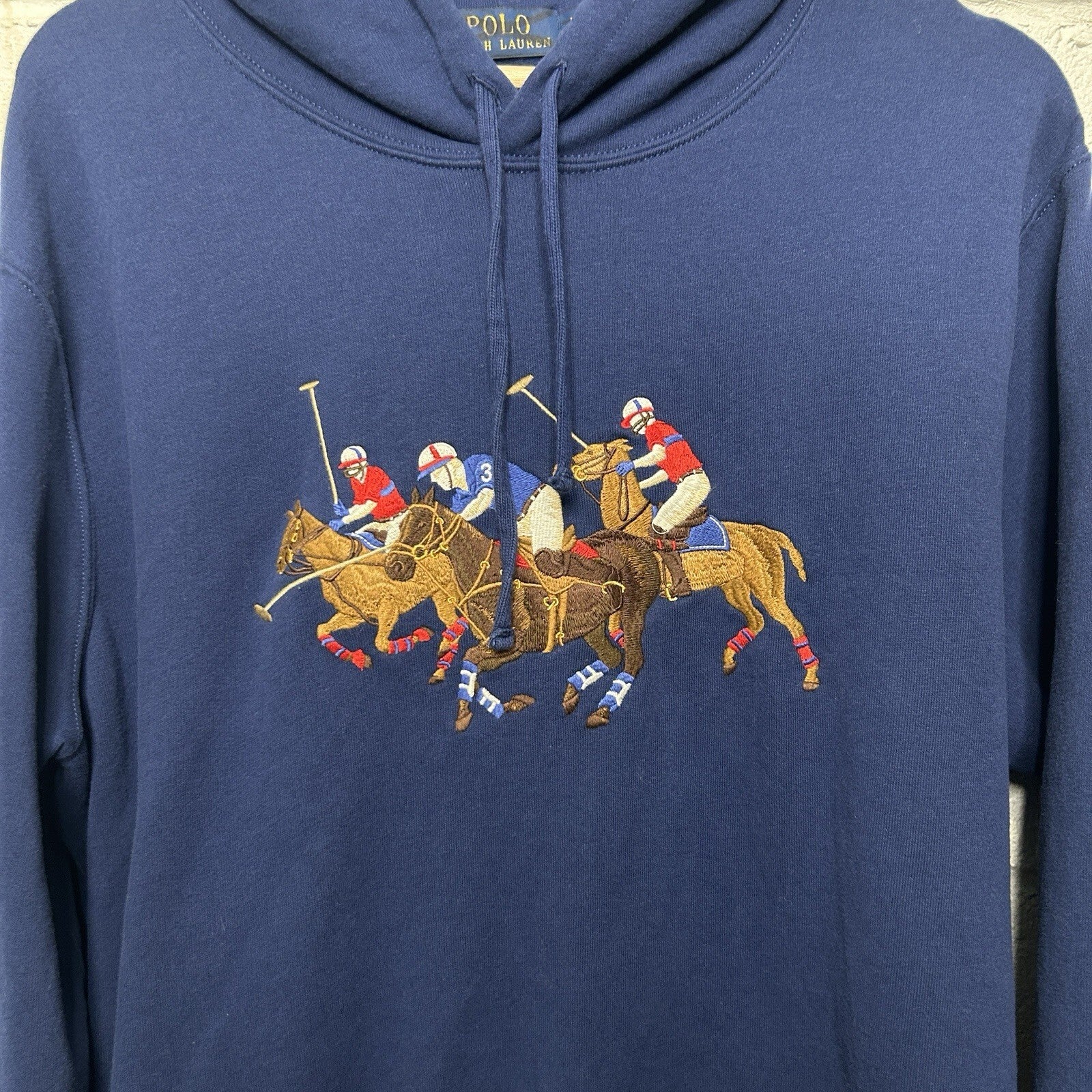Polo Ralph Lauren Embroidered Triple Pony Pullover Hoodie “Navy” Men’s Large