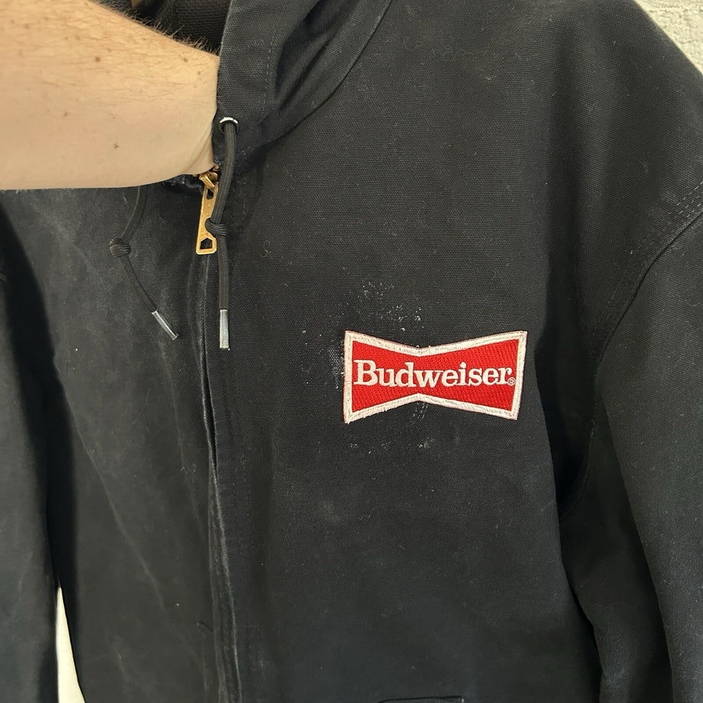 Carhartt Thermal Hooded Active Jacket “Black” Budweiser J131 BLK Men’s XL