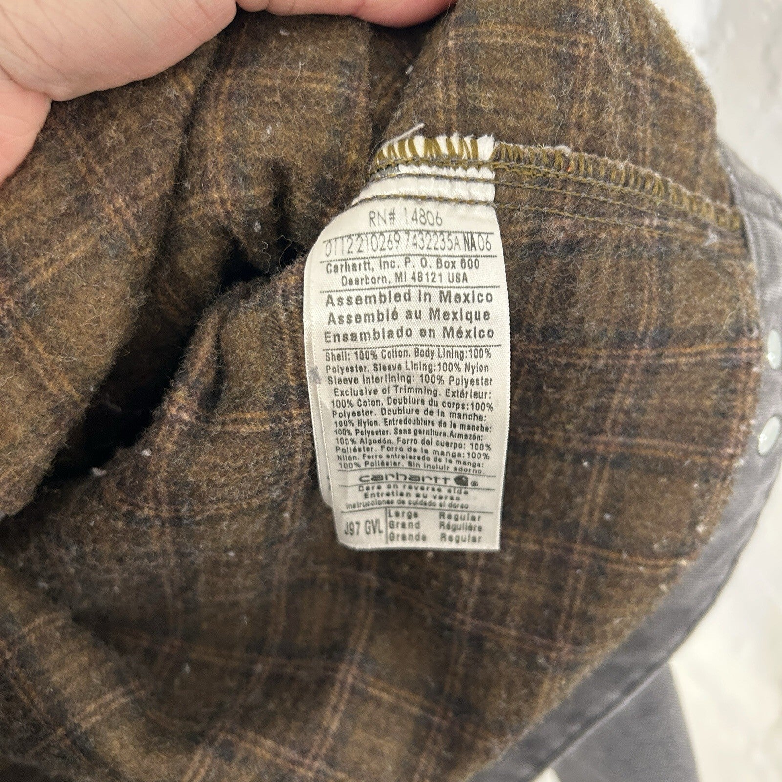 Vintage Carhartt Blanket-Lined Detroit Jacket “Gravel” J97 GVL Men’s Large