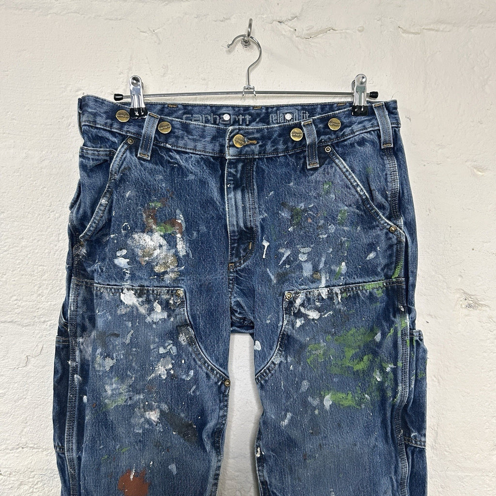 Thrashed Paint Splattered Carhartt DoubleKnee Logger Denim