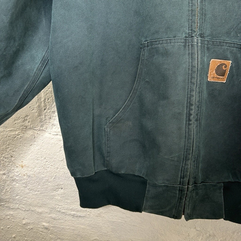 Vintage Carhartt Quilted Hooded Active Jacket “Hunter Green” J06 HTG Men’s XL