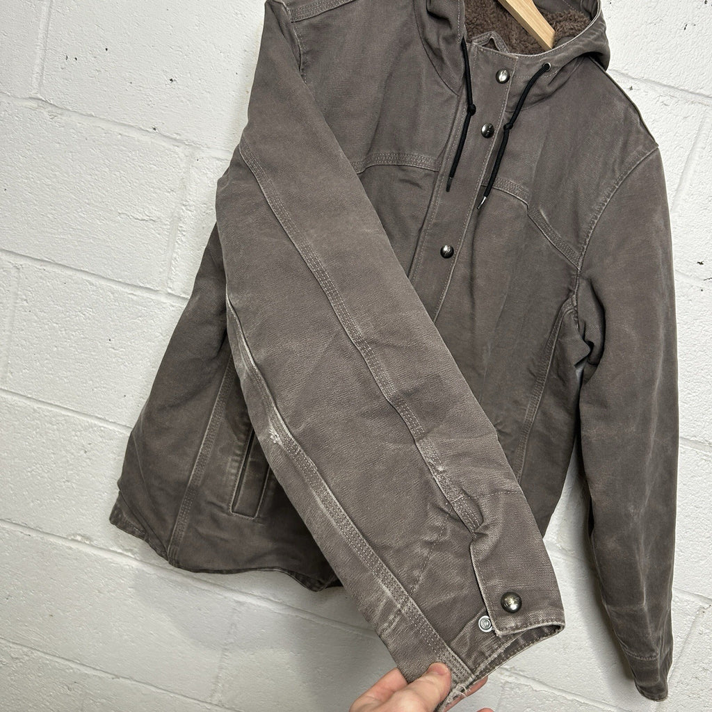 Y2K Carhartt Sherpa-Lined Sandstone Berkley Jacket “Taupe Grey” 100657-032