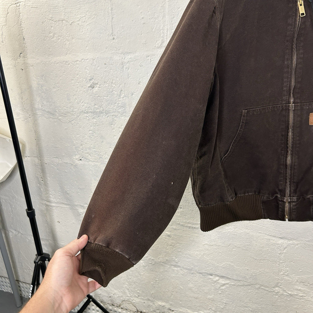 Vintage Faded Carhartt Hooded Active Jacket “Dark Brown” J130 DKB Men’s Large