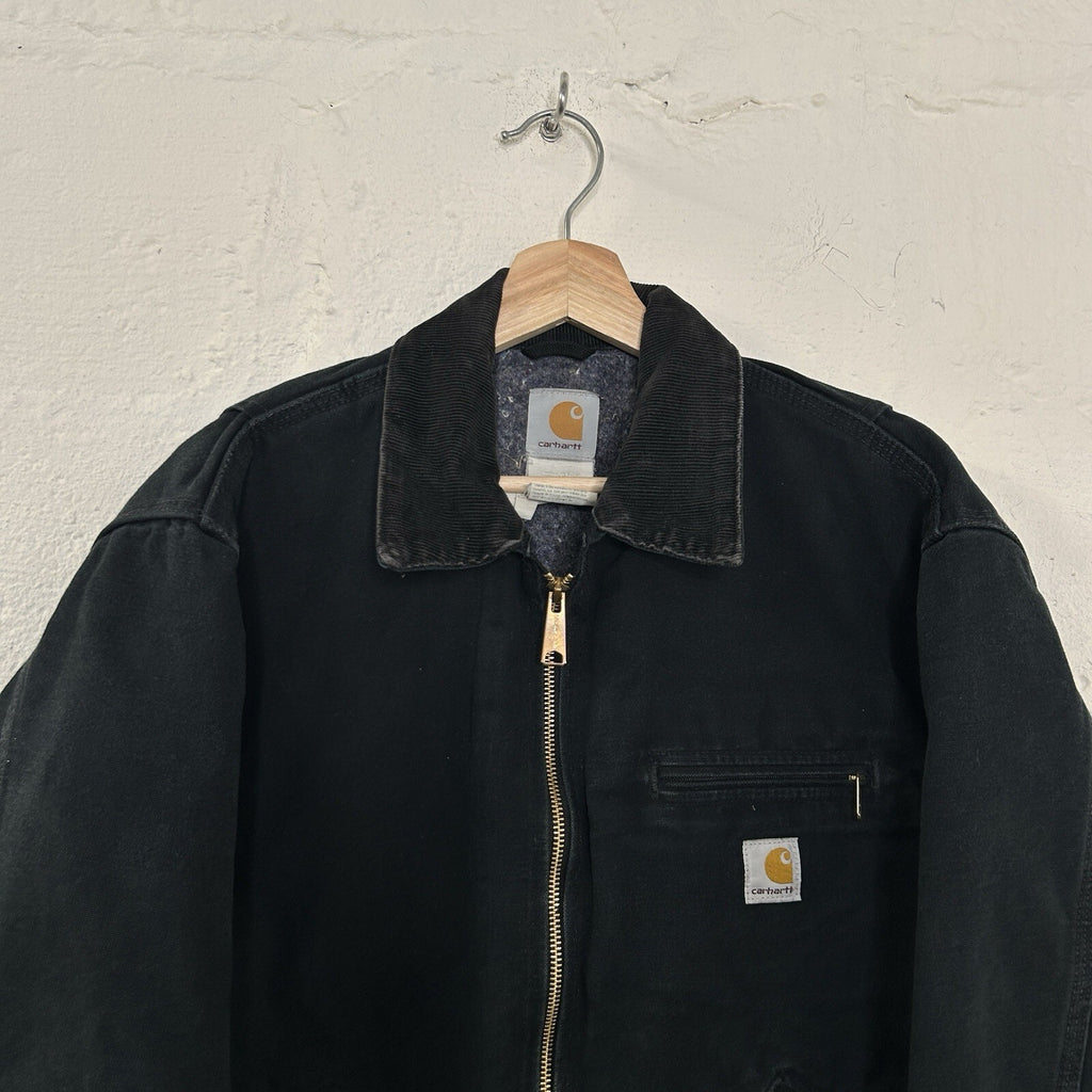 Vintage Faded Carhartt Blanket-Lined Detroit Jacket “Black” J01 BLK Men’s 42/LRG
