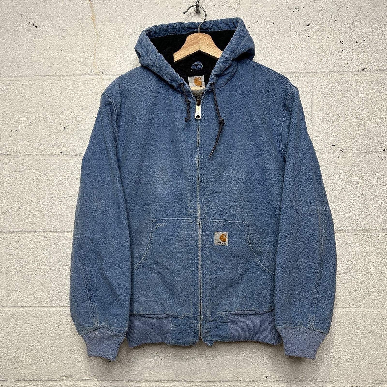 Vintage Carhartt Hooded Active Jacket “French Blue” WJ130 FHB Women’s Medium