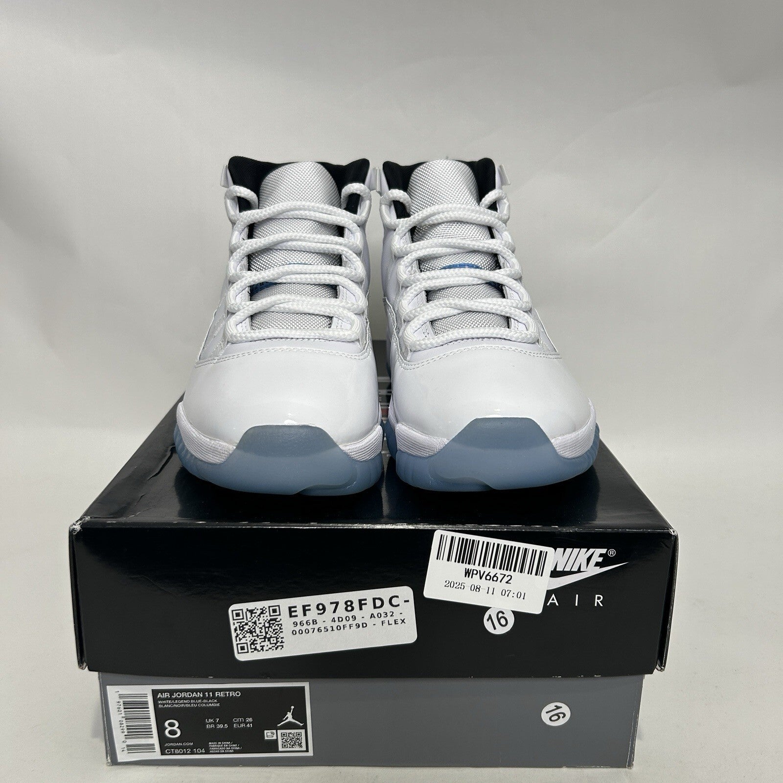 Nike Air Jordan 11 Retro OG “Legend Blue/Columbia” CT8012-104 Men’s 8 New