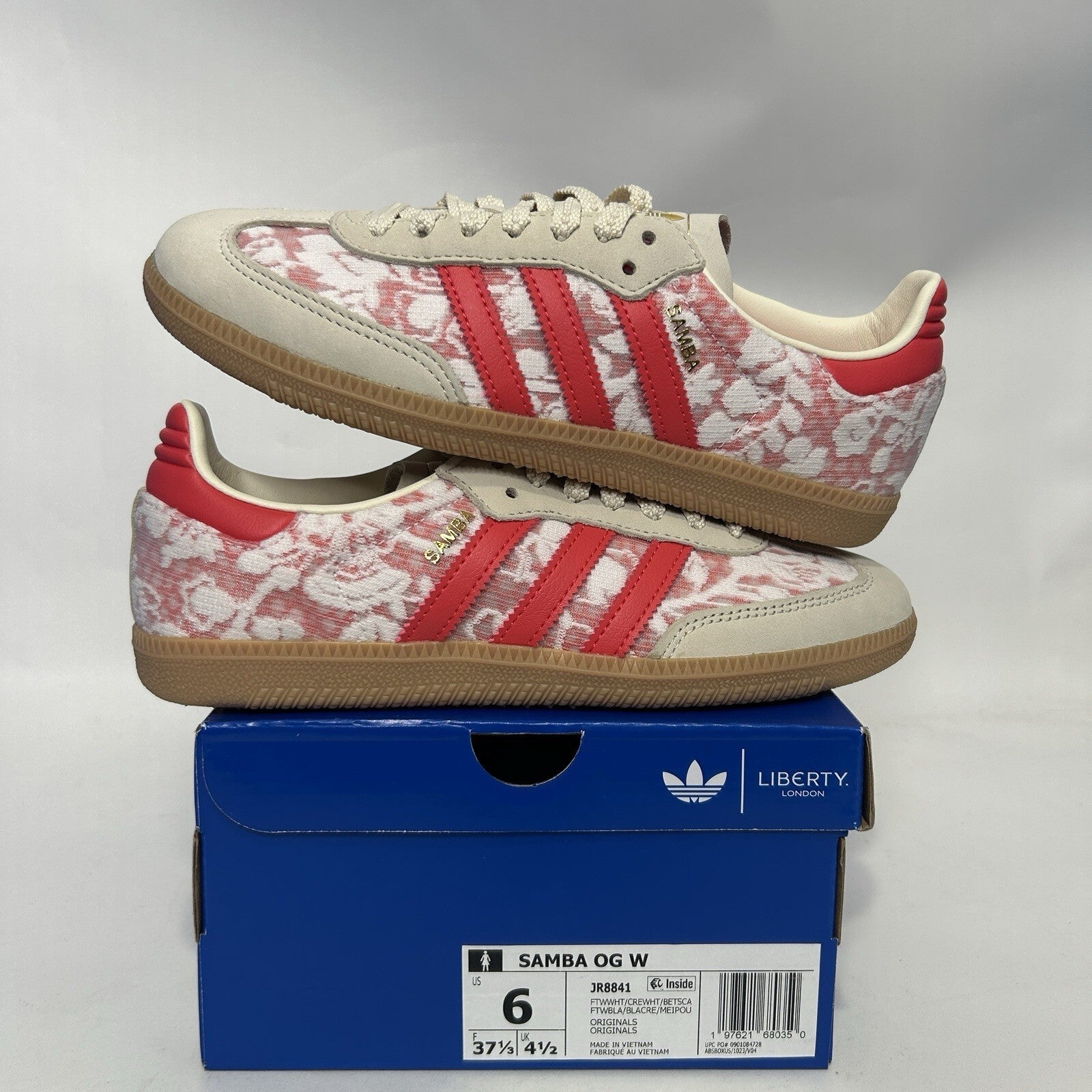 Adidas Samba OG X Liberty London - “Better Scarlet” JR8841 Women’s 6 New