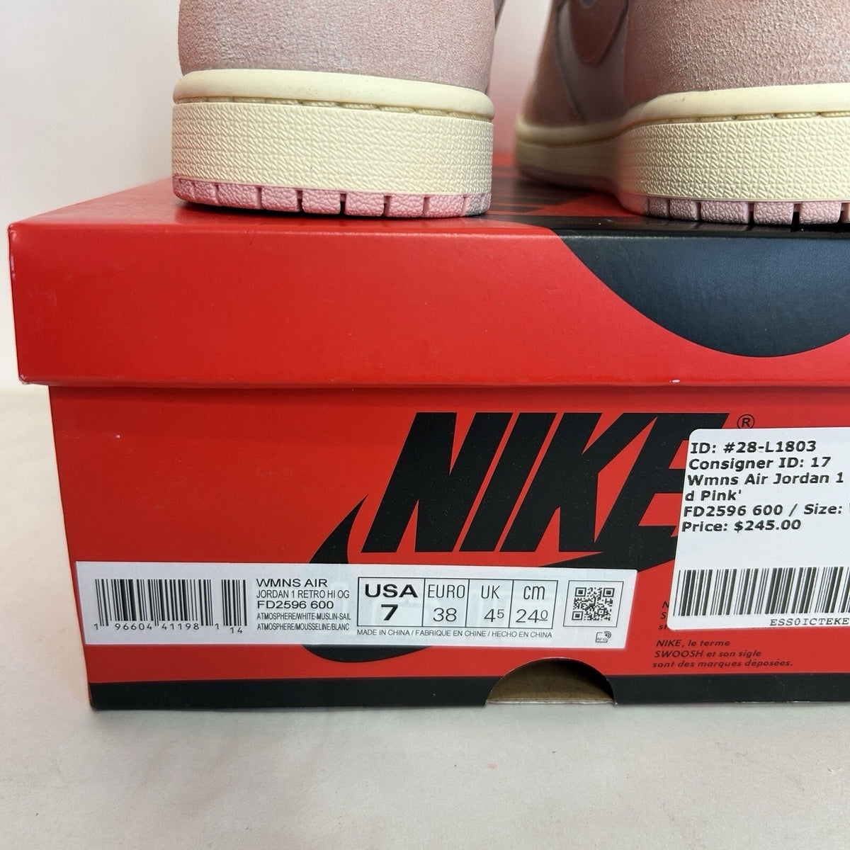 Nike Air Jordan 1 Retro High WMNS “Washed Pink”