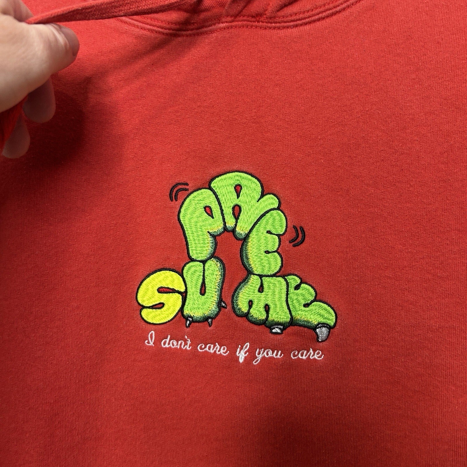 Supreme Don't Care Sweatshirt Pullover Hoodie “Burnt Red” FW21 Men’s Small