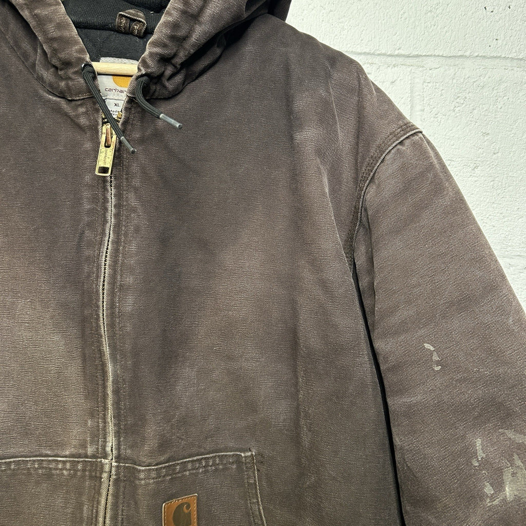 Vintage Carhartt Hooded Active Jacket “Dark Brown” J130 DKB Men’s X-Large Worn