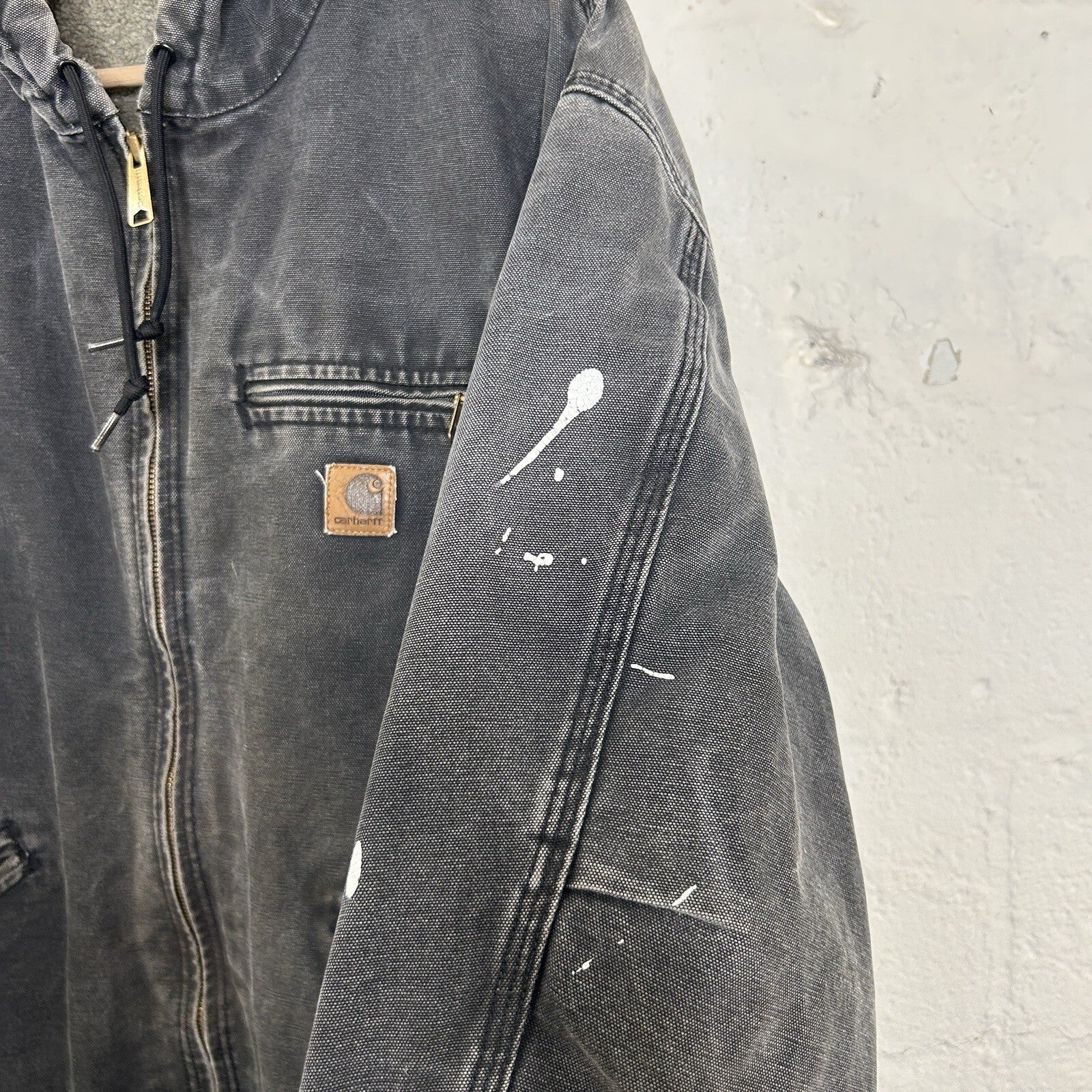 Vintage Carhartt Sherpa-Lined Hooded Detroit Jacket “Black” J141 BLK Men’s XL