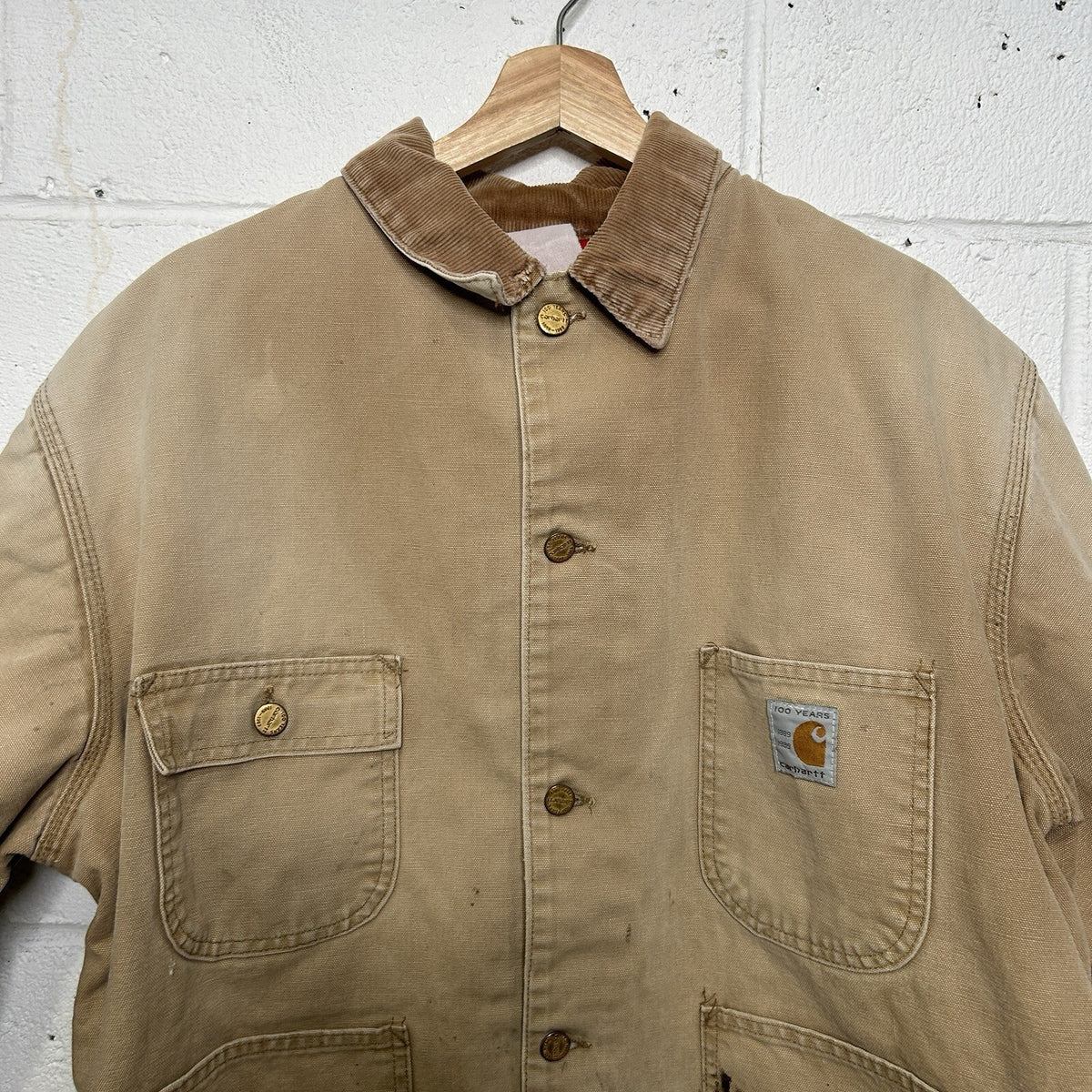 Vintage Carhartt 100 Year Anniversary Blanket-Lined Chore Coat “Brown” Men’s XL