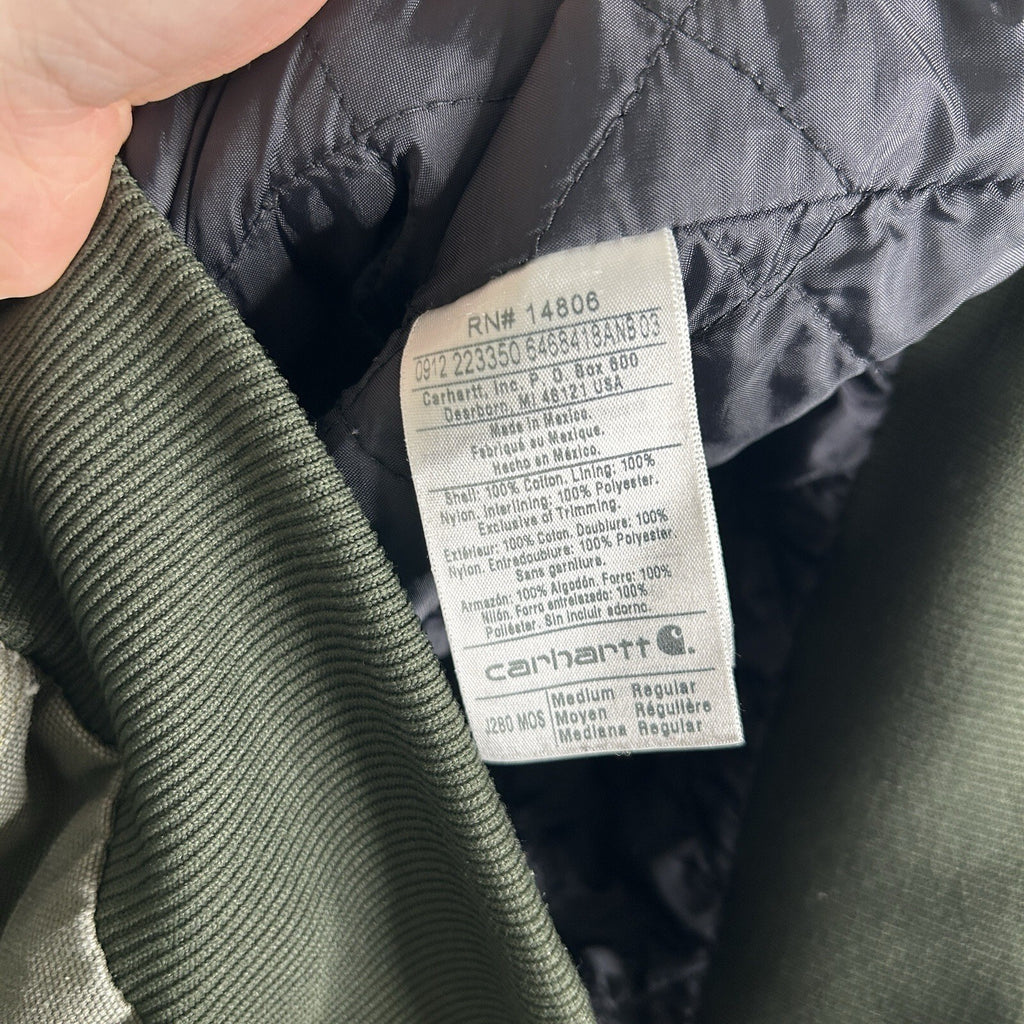 Vintage Carhartt Quilted Hooded Active Jacket “Moss Green” J280 MOS Men’s Medium