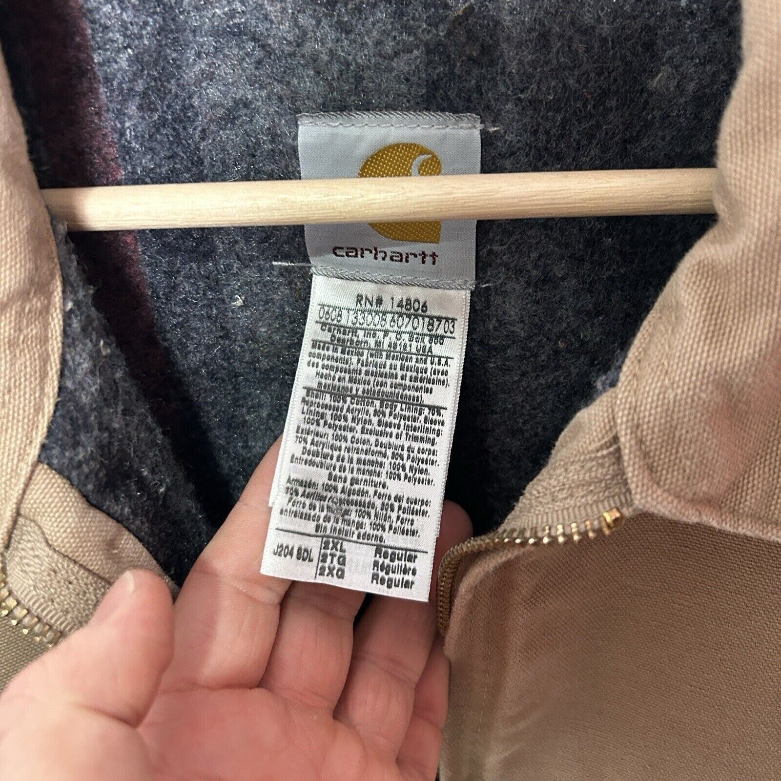 Vintage Carhartt Blanket-Lined Detroit Jacket “Saddle Brown” J204 SDL Men’s 2XL