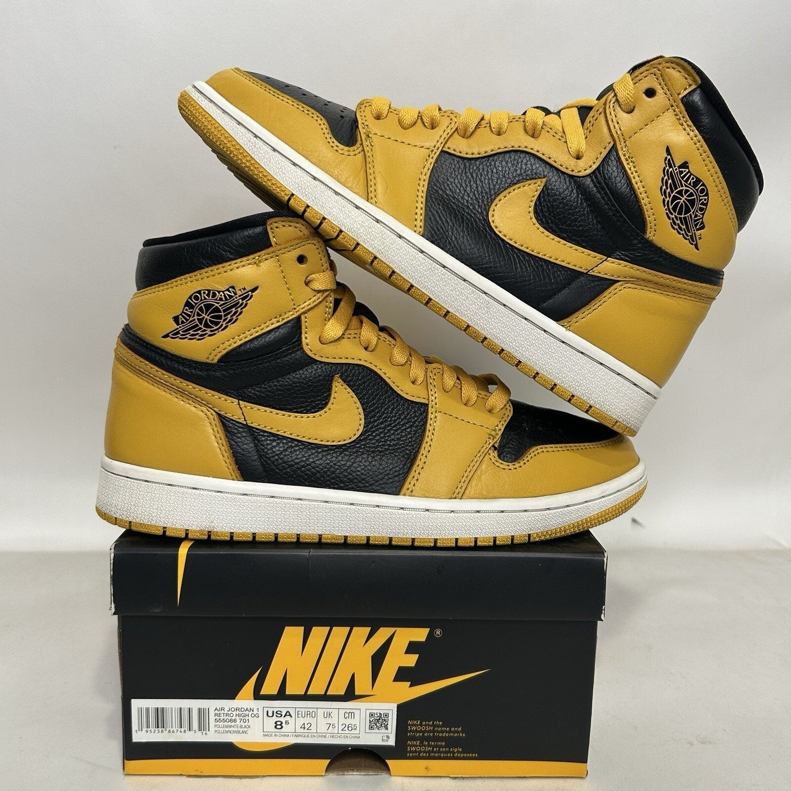 Nike Air Jordan 1 Retro High OG “Pollen” 555088-701 Men’s 8.5 Worn