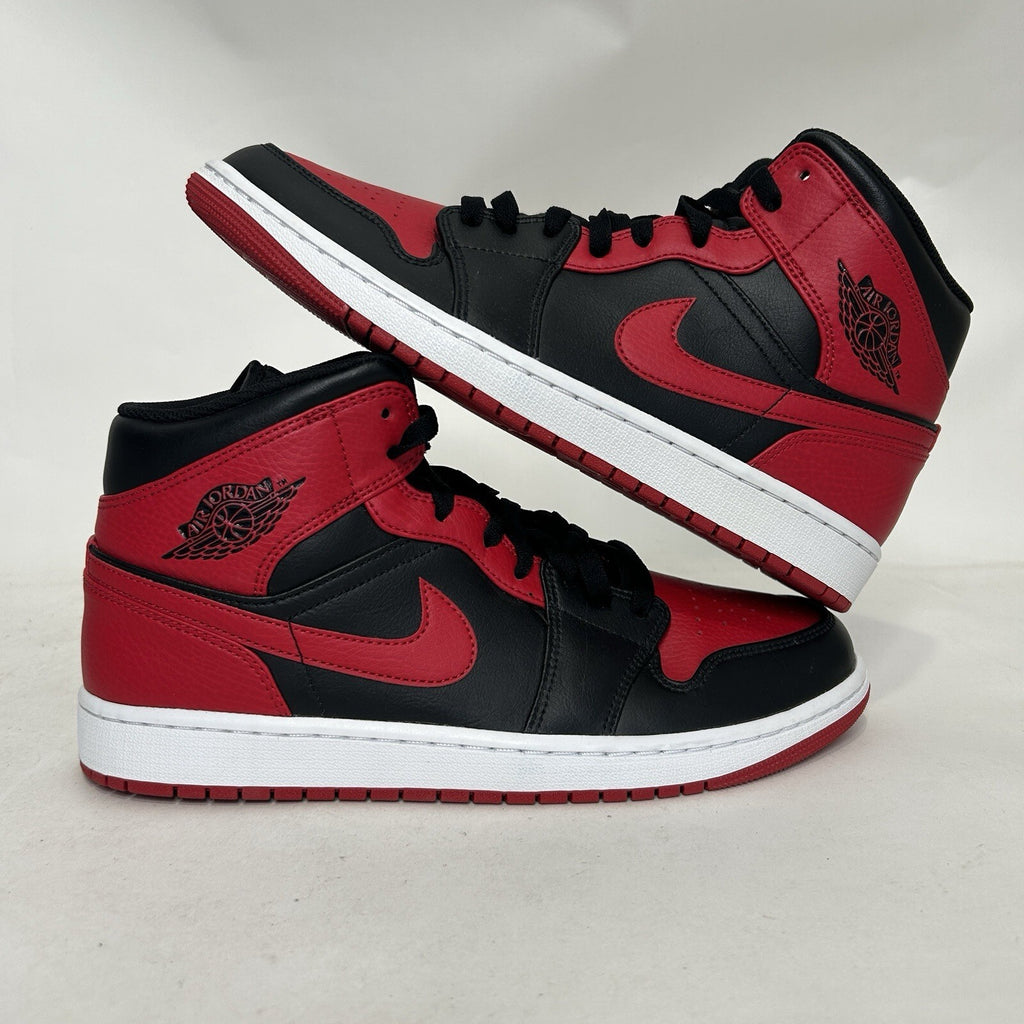 Nike  Air Jordan 1 Mid Retro “Banned/Black Red White” 554724-074 Men's 11 New