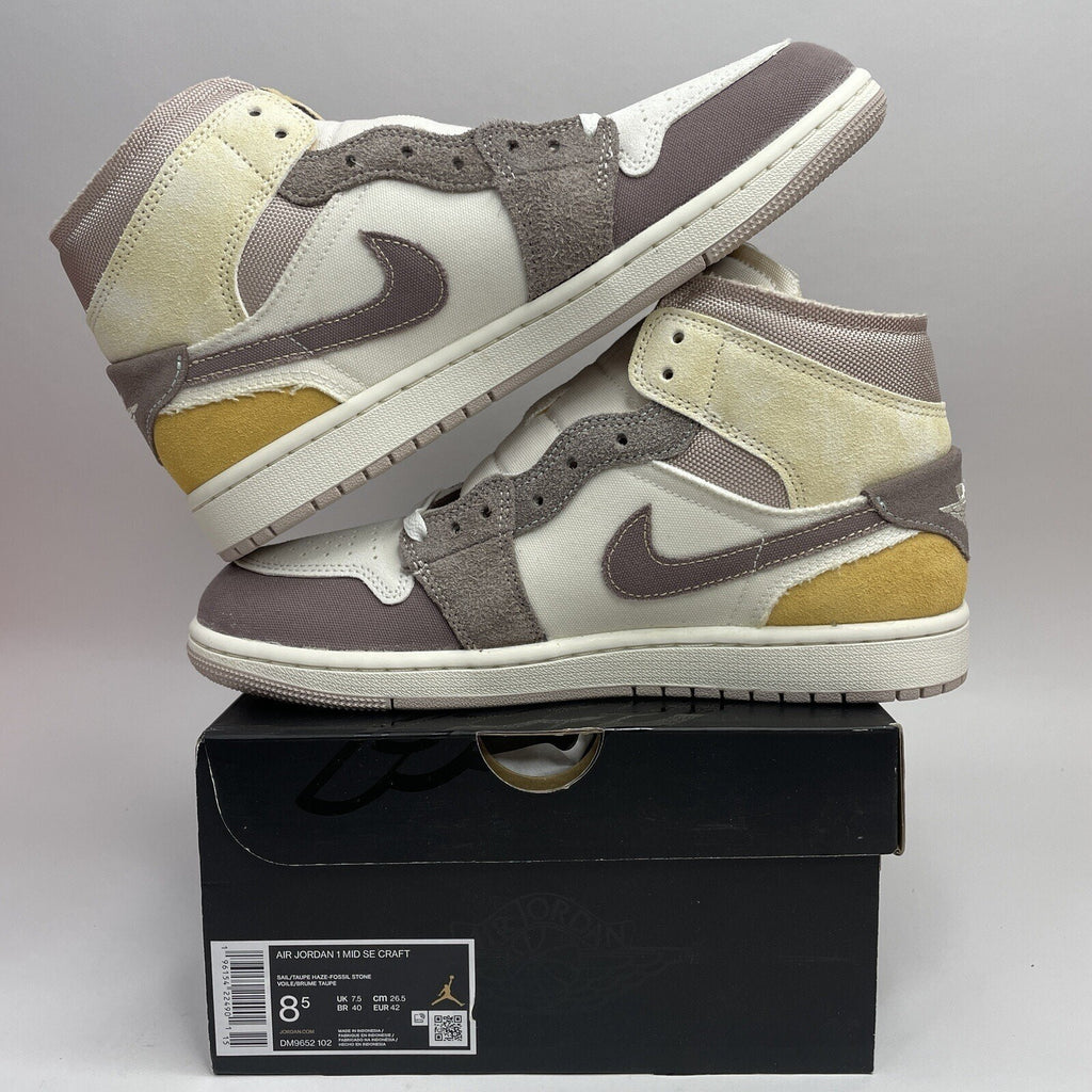 Nike Air Jordan 1 Mid SE Craft Inside Out “Taupe Haze” DM9652-102 Men’s Size 8.5
