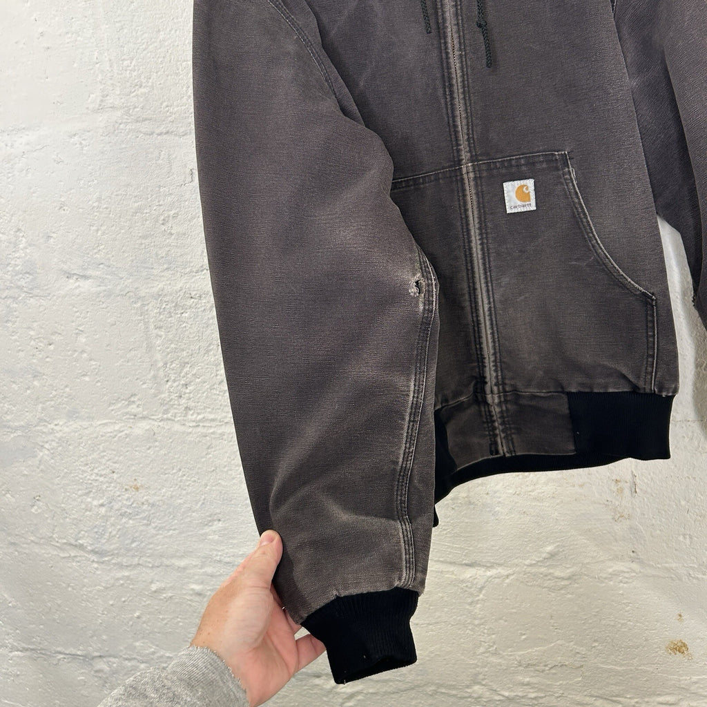 Vintage Faded Carhartt Thermal Hooded Active Jacket “Black” JR105 Men’s Small