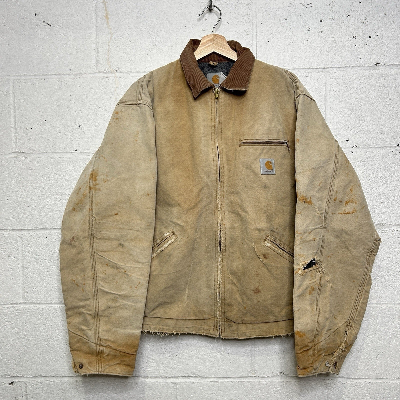 Vintage Carhartt Blanket-Lined Detroit Jacket “Brown” J01 BRN Men’s Large Worn