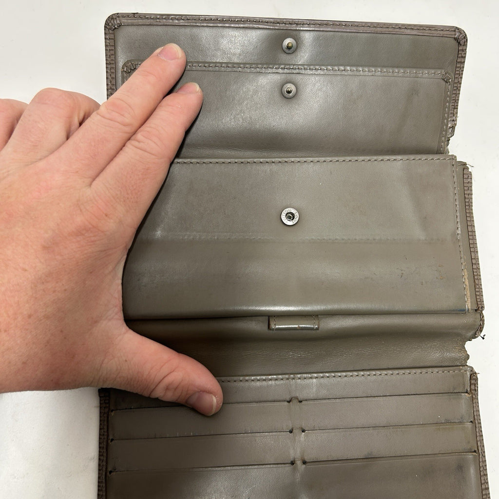 Louis Vuitton Women's EPI Leather Envelope Long Wallet “Light Grey” Beat