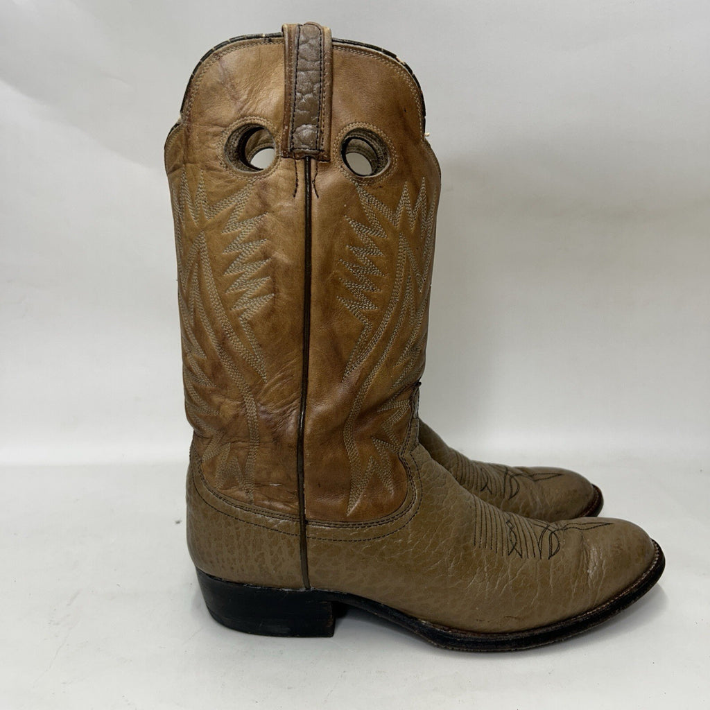 Vintage Dan Post Bullhide Western Cowboy Boots Two-Tone “Tan” Men’s 11D