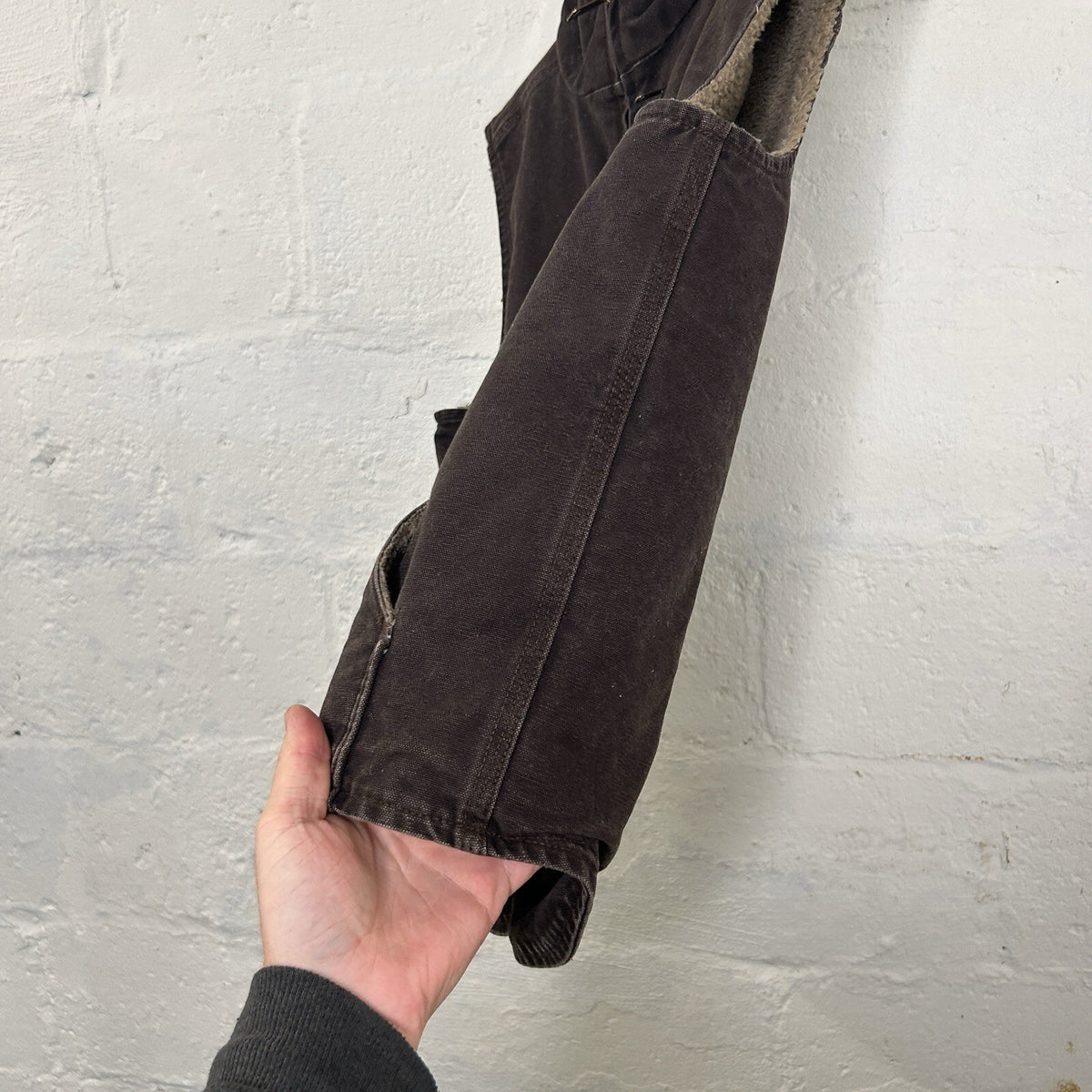 Y2K Carhartt Sherpa-Lined Mock-Neck Vest “Dark Brown” V33 DKB Men’s Medium