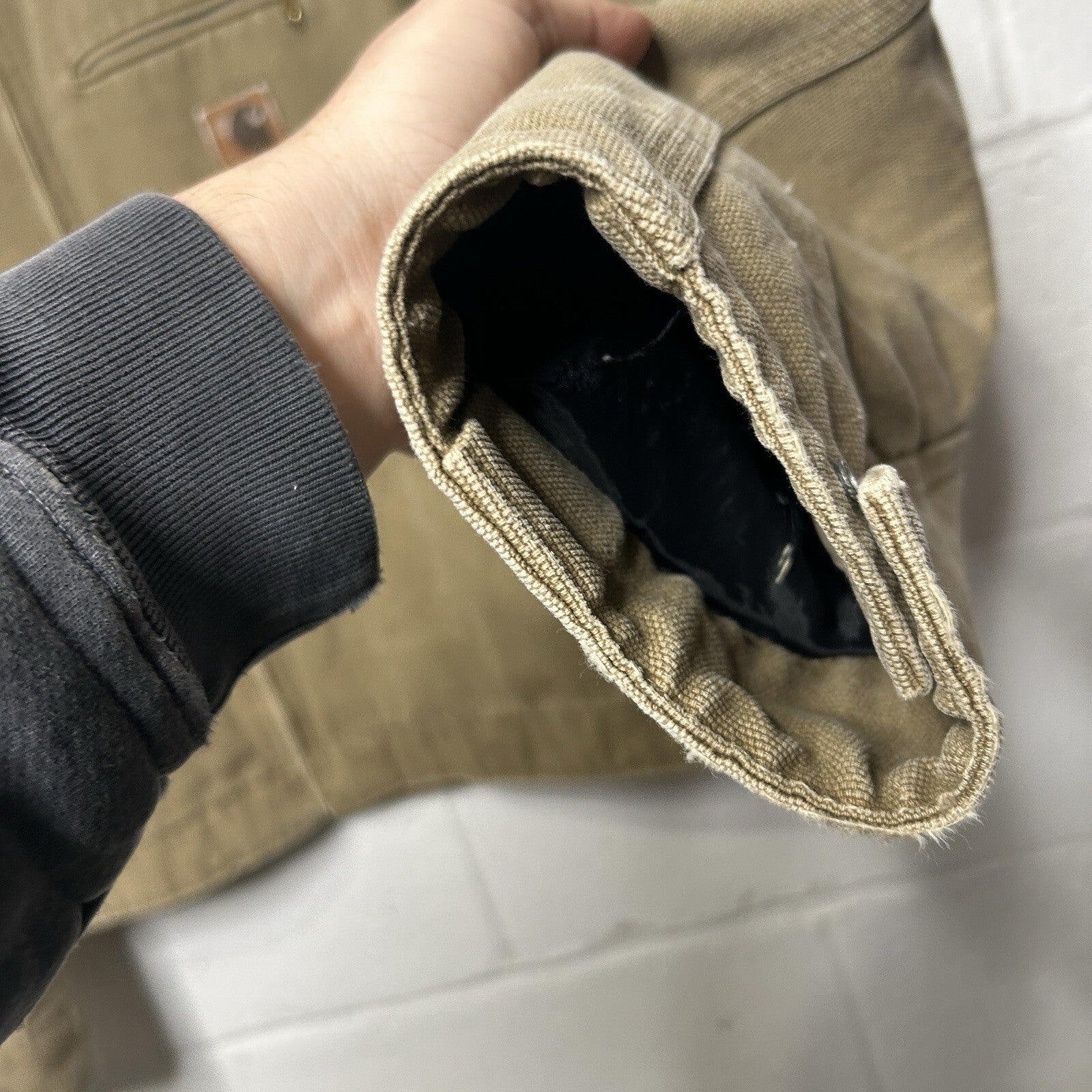 Vintage Carhartt Quilt-Lined Boulder Canvas Detroit Jacket “Tan” JQ0472 Men’s XL