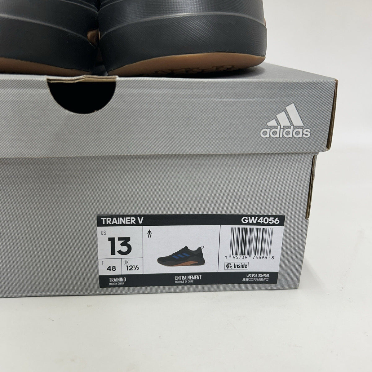 Adidas Trainer V “Black Pulse Blue Gum” Athletic Sneakers GW4056 Men’s 13 New