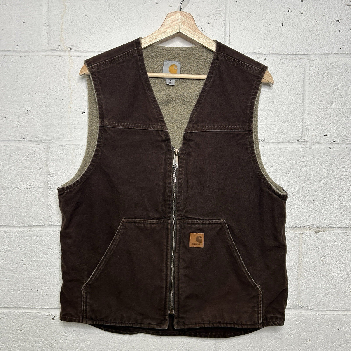 Vintage Carhartt Sherpa-Lined Rugged Vest “Dark Brown” V26 DKB Men’s Medium