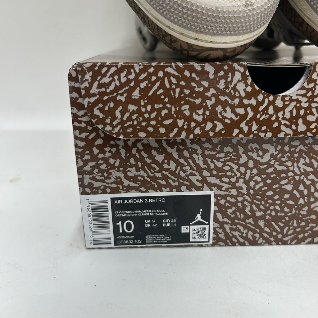 Nike Air Jordan 3 Retro OG “Palomino Brown White” CT8532-102 Men’s 10 Worn