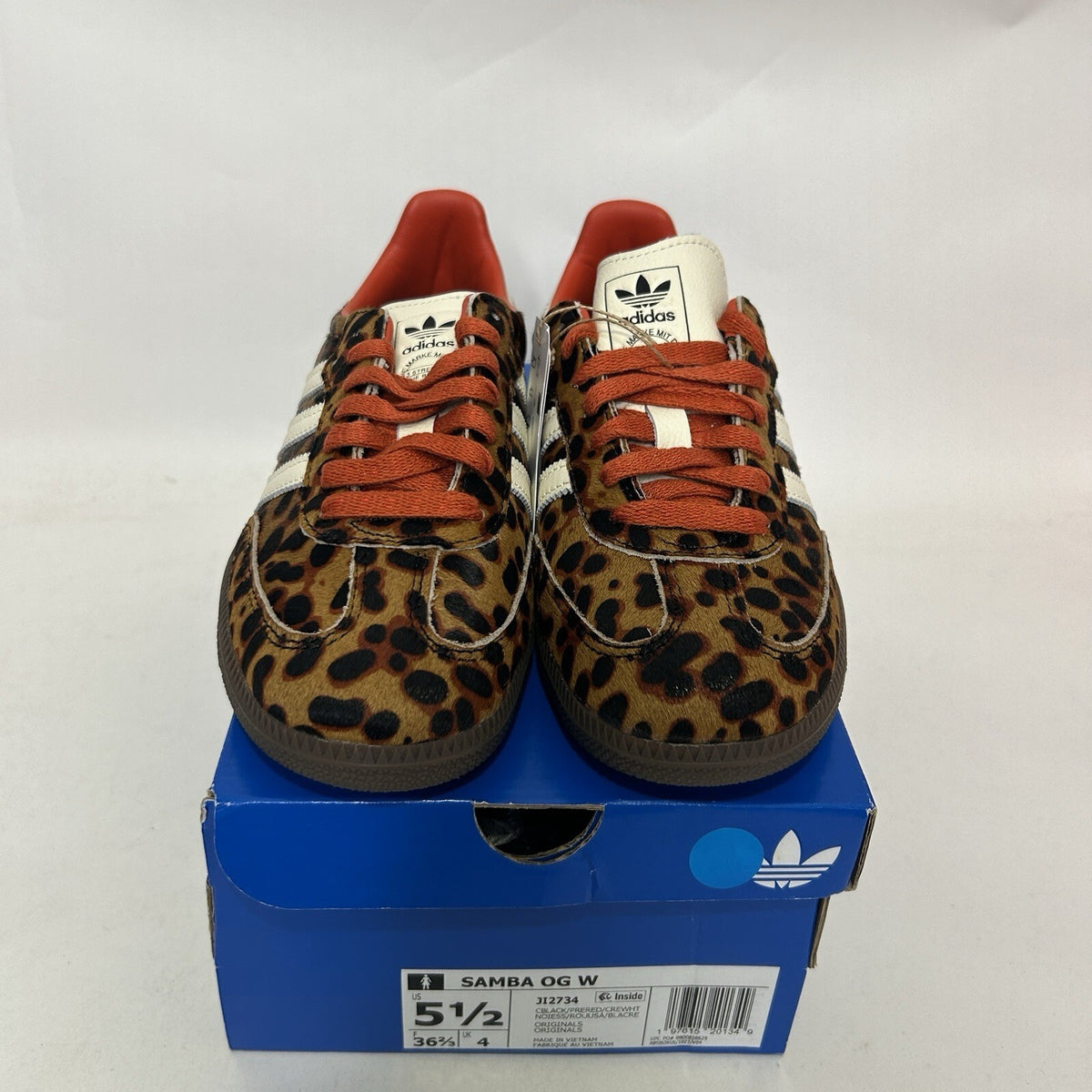 adidas Samba OG WMNS Leopard - “Preloved Red” JI2734 Women's 5.5 New