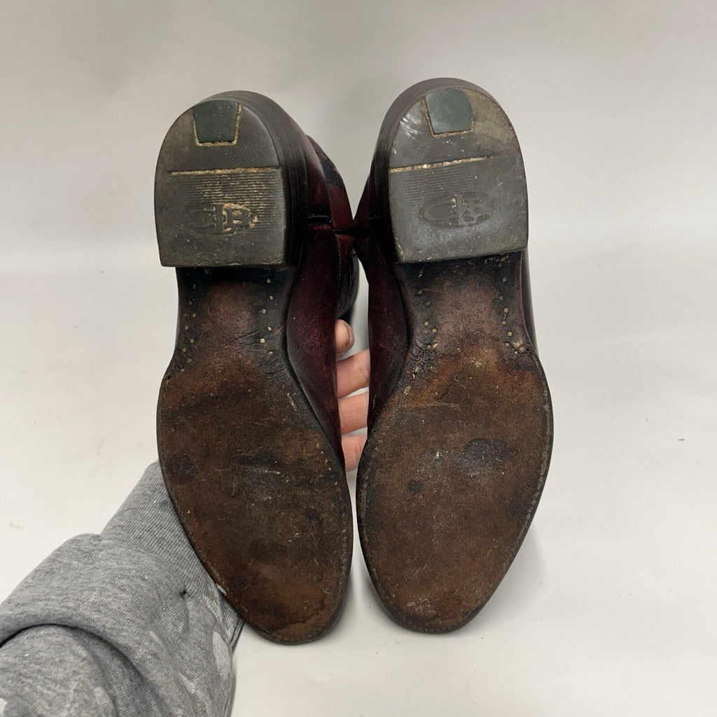 Lucchese 2000 Leather Western Roper Cowboy Boots “Black Cherry” Men’s 9