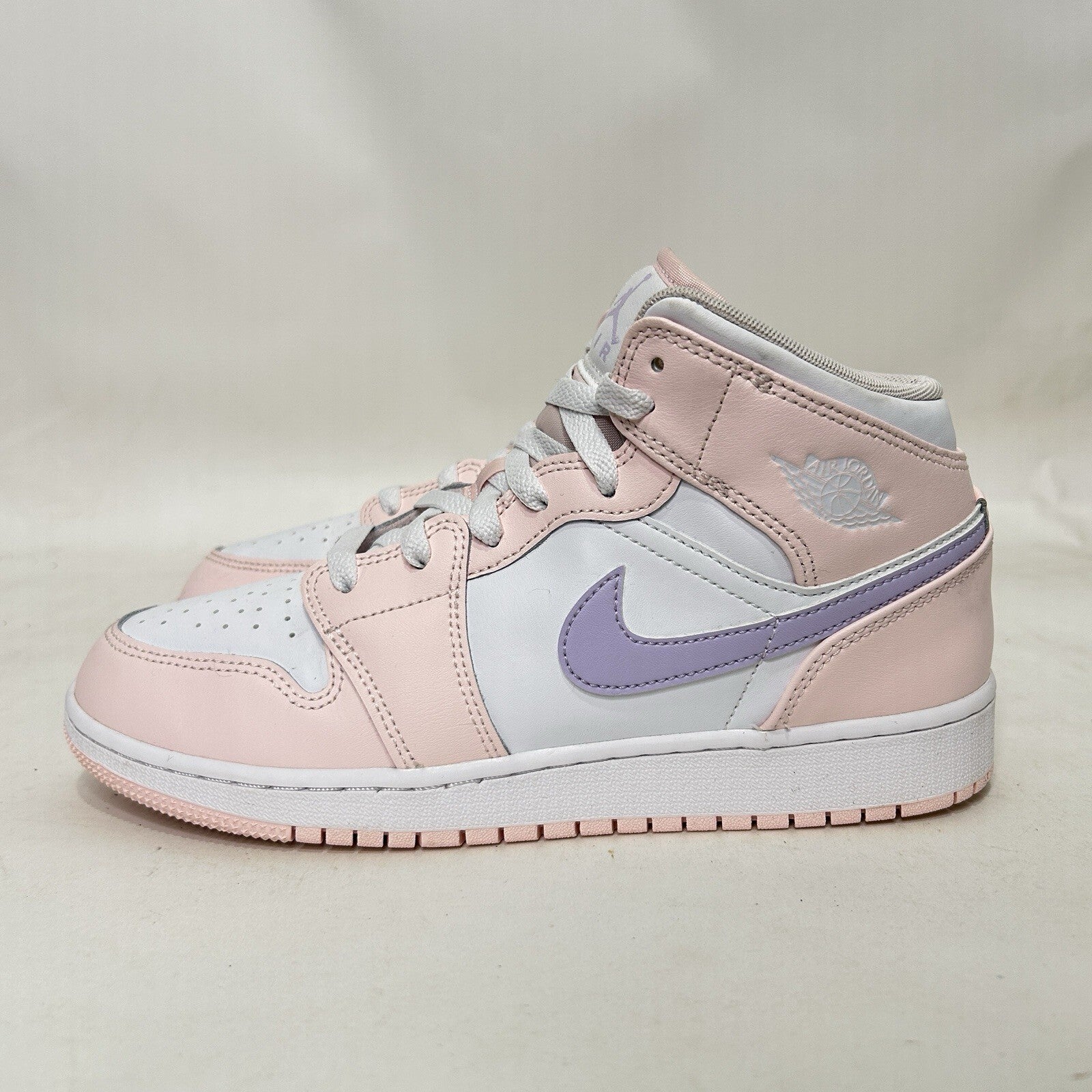 Nike Air Jordan 1 Mid Retro GS “Pink Wash Violet Frost White” FD8780-601 7Y Worn