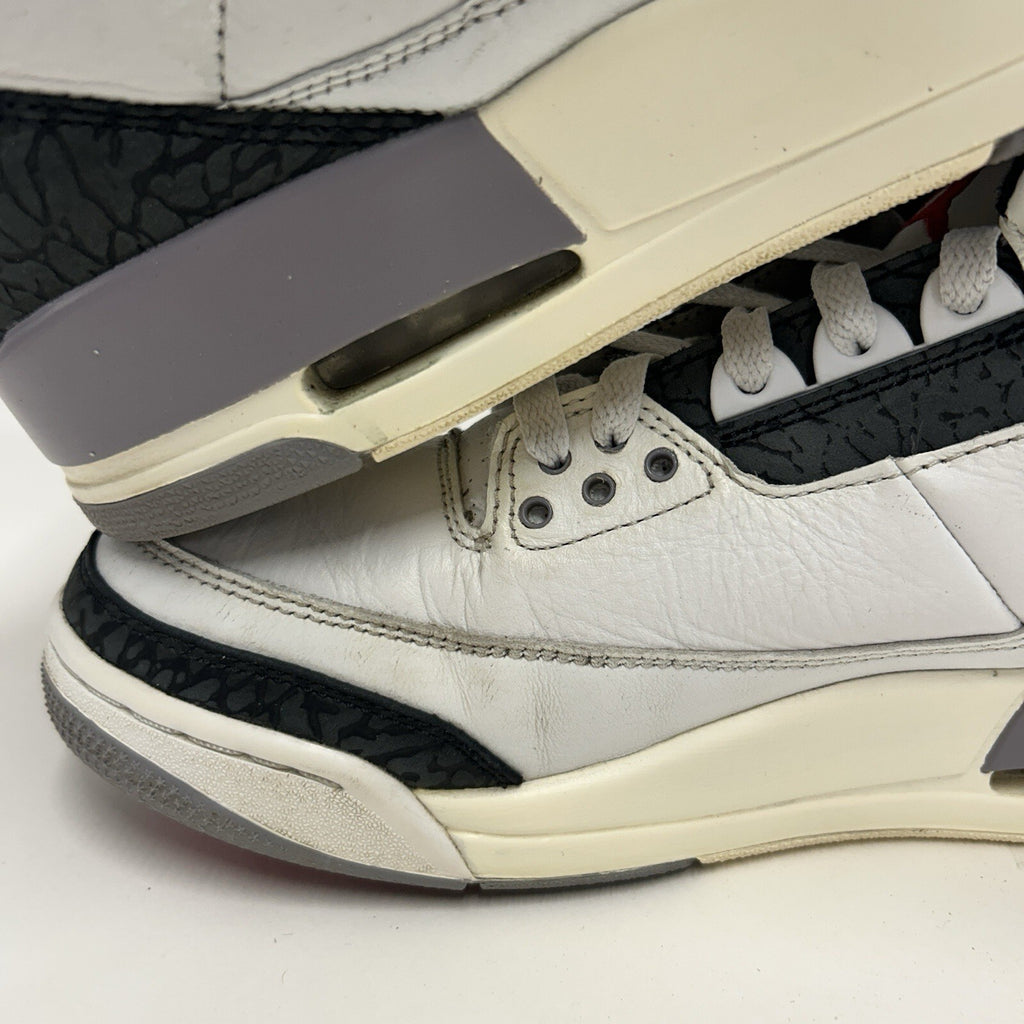 Nike Air Jordan 3 Retro “Cement Grey White Fire Red” CT8532-106 Men’s 9 Worn