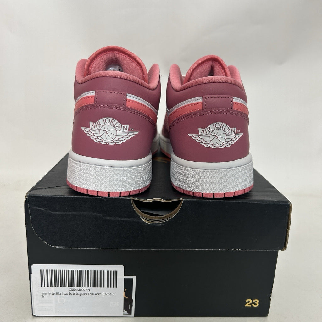 Nike Air Jordan 1 Low GS “Desert Berry Coral Chalk” 553560-616 6Y/Women’s 7.5