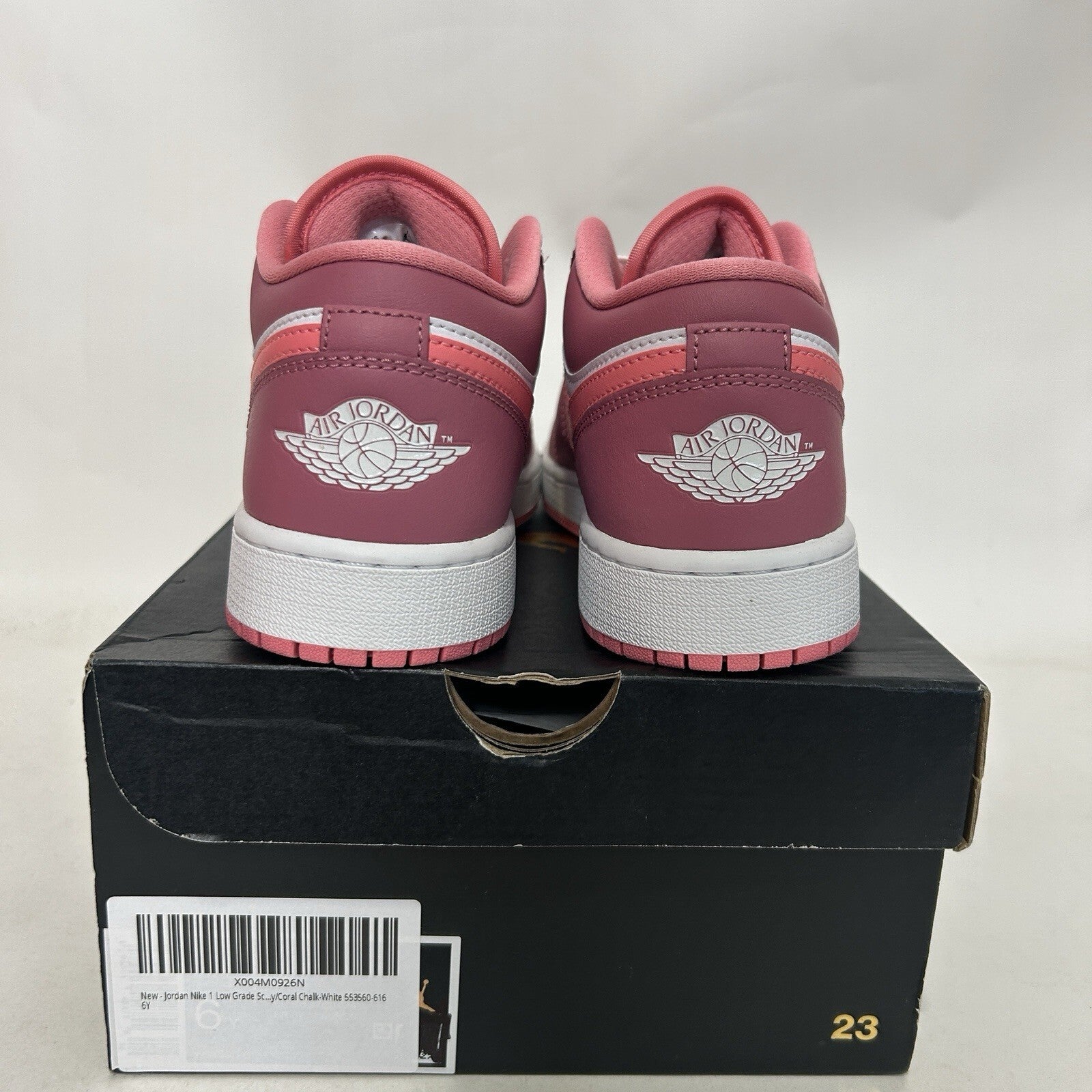 Nike Air Jordan 1 Low GS “Desert Berry Coral Chalk” 553560-616 6Y/Women’s 7.5