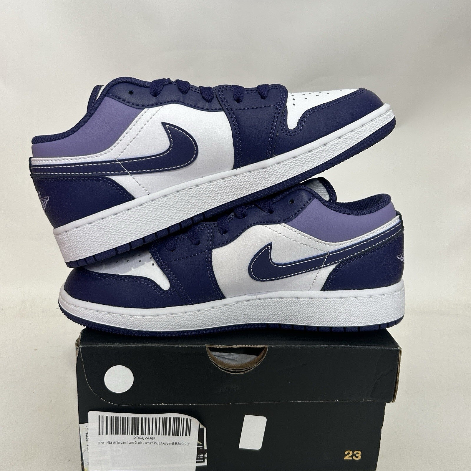 Nike Air Jordan 1 Low Retro GS “Blueberry/Sky Purple” 553560-515 5Y/Women’s 6.5