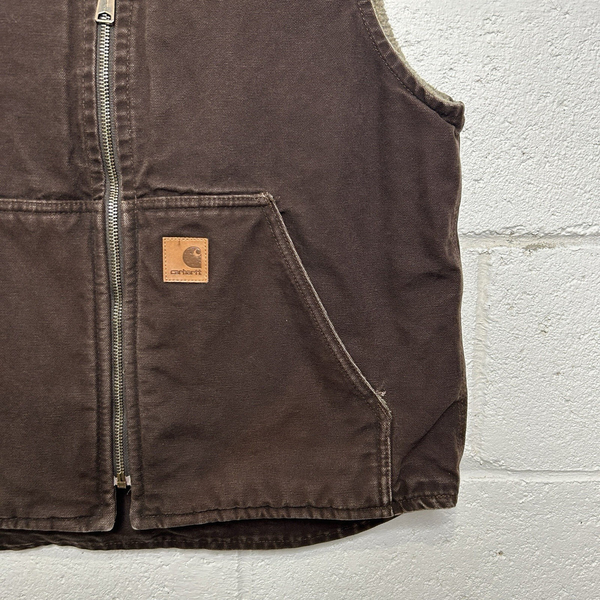 Vintage Carhartt Sherpa-Lined Rugged Vest “Dark Brown” V26 DKB Men’s Medium