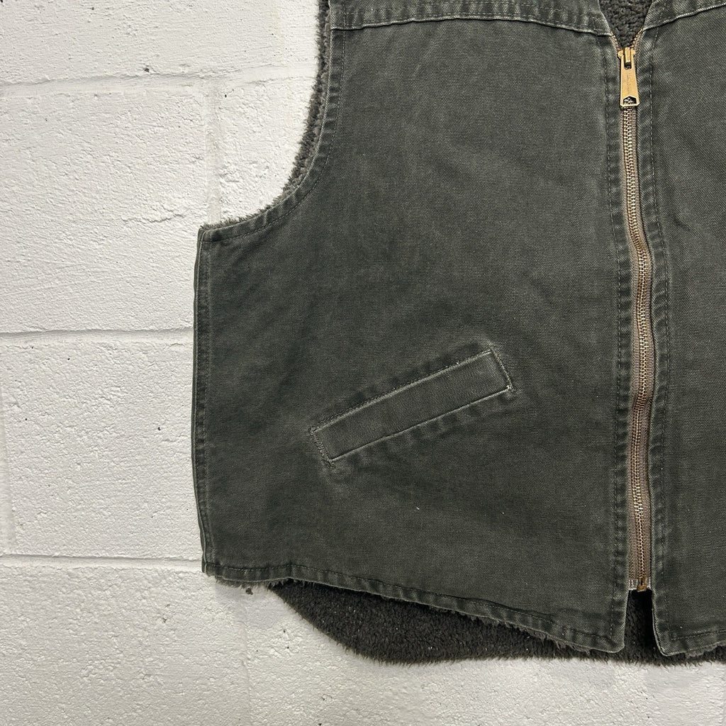 Vintage Carhartt Sherpa-Lined Rugged Vest “Moss Green” V13