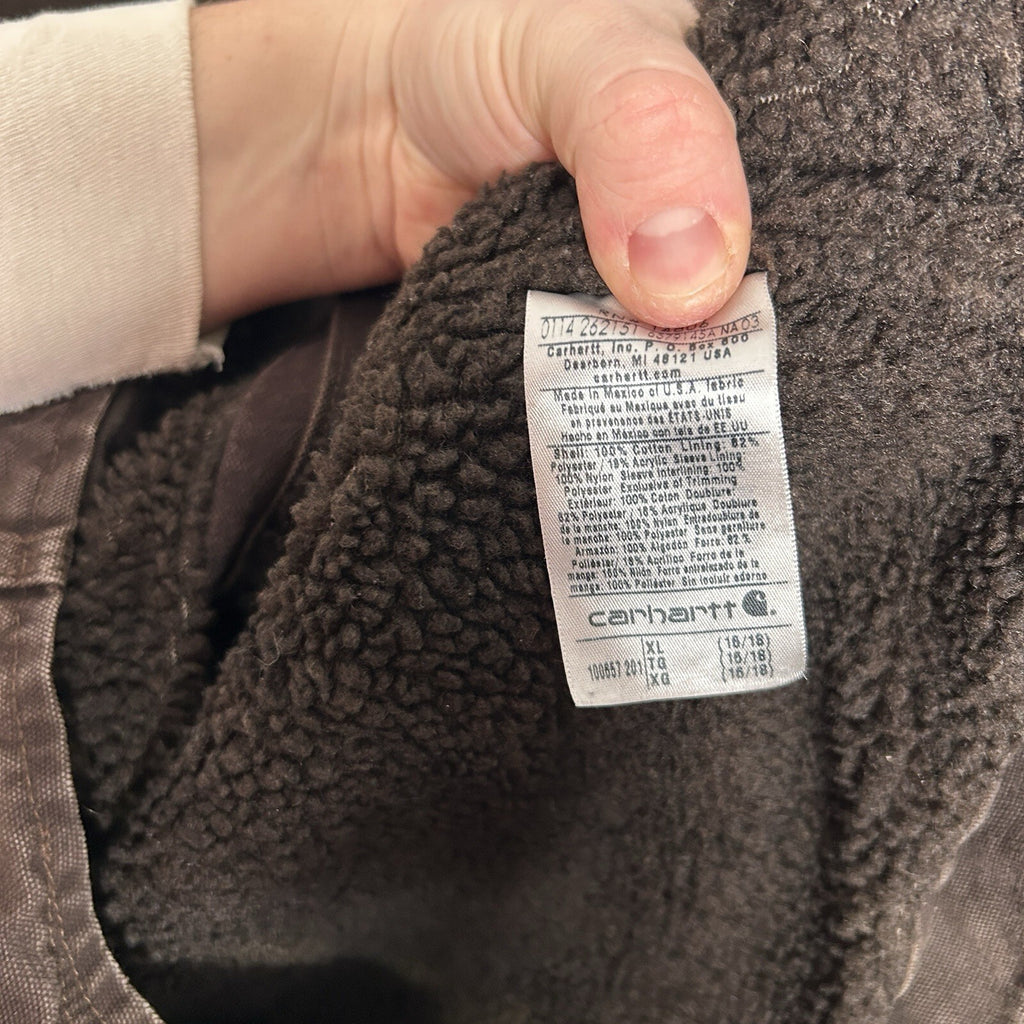 Y2K Carhartt Sandstone Sherpa Berkley Jacket “Dark Brown” 100657-201 Women’s XL
