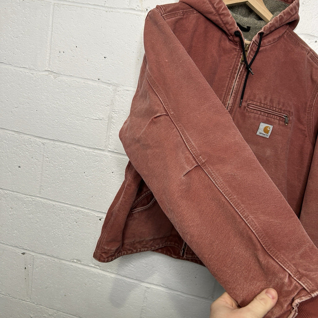 Y2K Carhartt Sherpa Hooded Detroit Jacket “Vintage Rose” WJ141 VRS Women’s XL