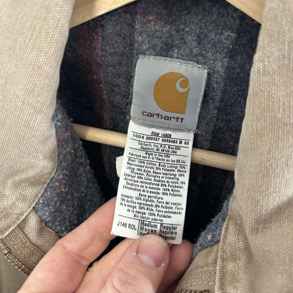Vintage Carhartt Blanket-Lined Detroit Jacket “Saddle” J146 SDL Men’s Medium