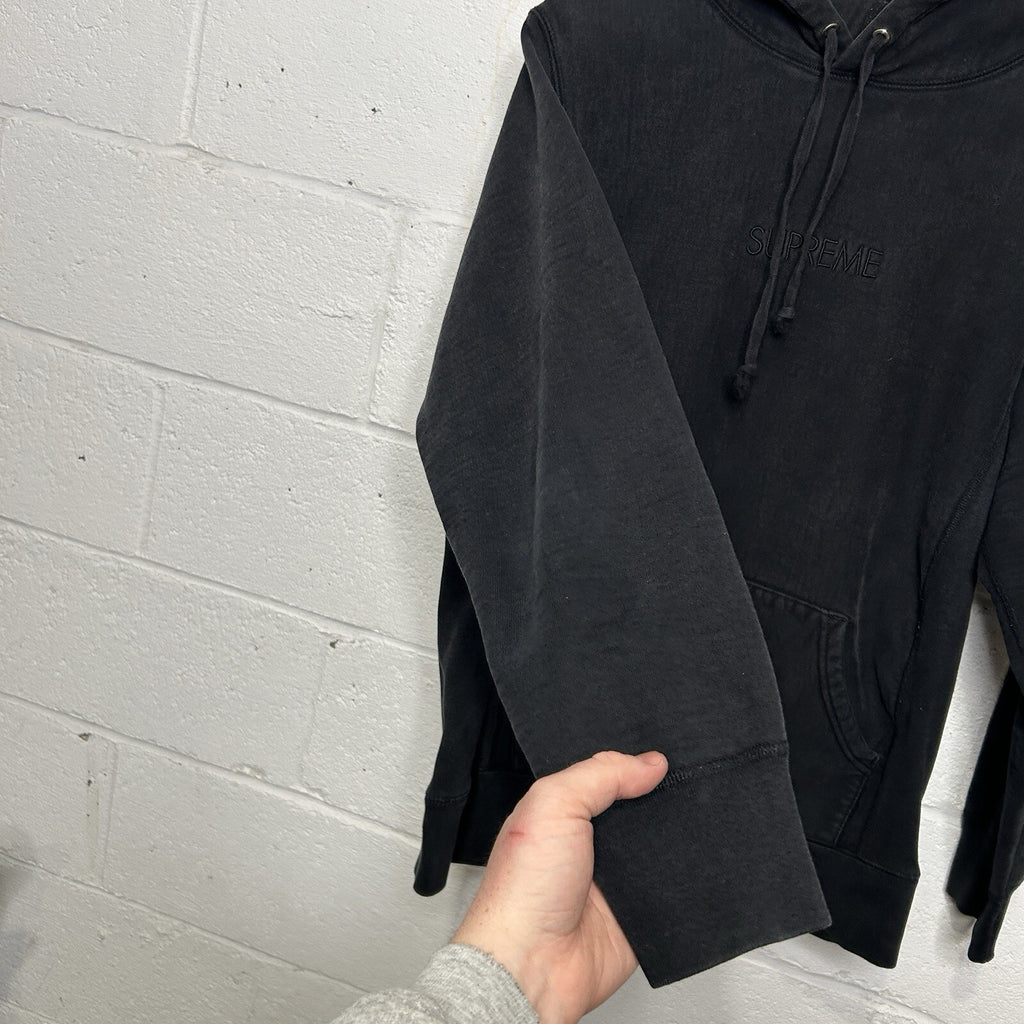 Supreme Tonal Logo Hooded Sweatshirt Hoodie “Black” Men’s Medium Worn