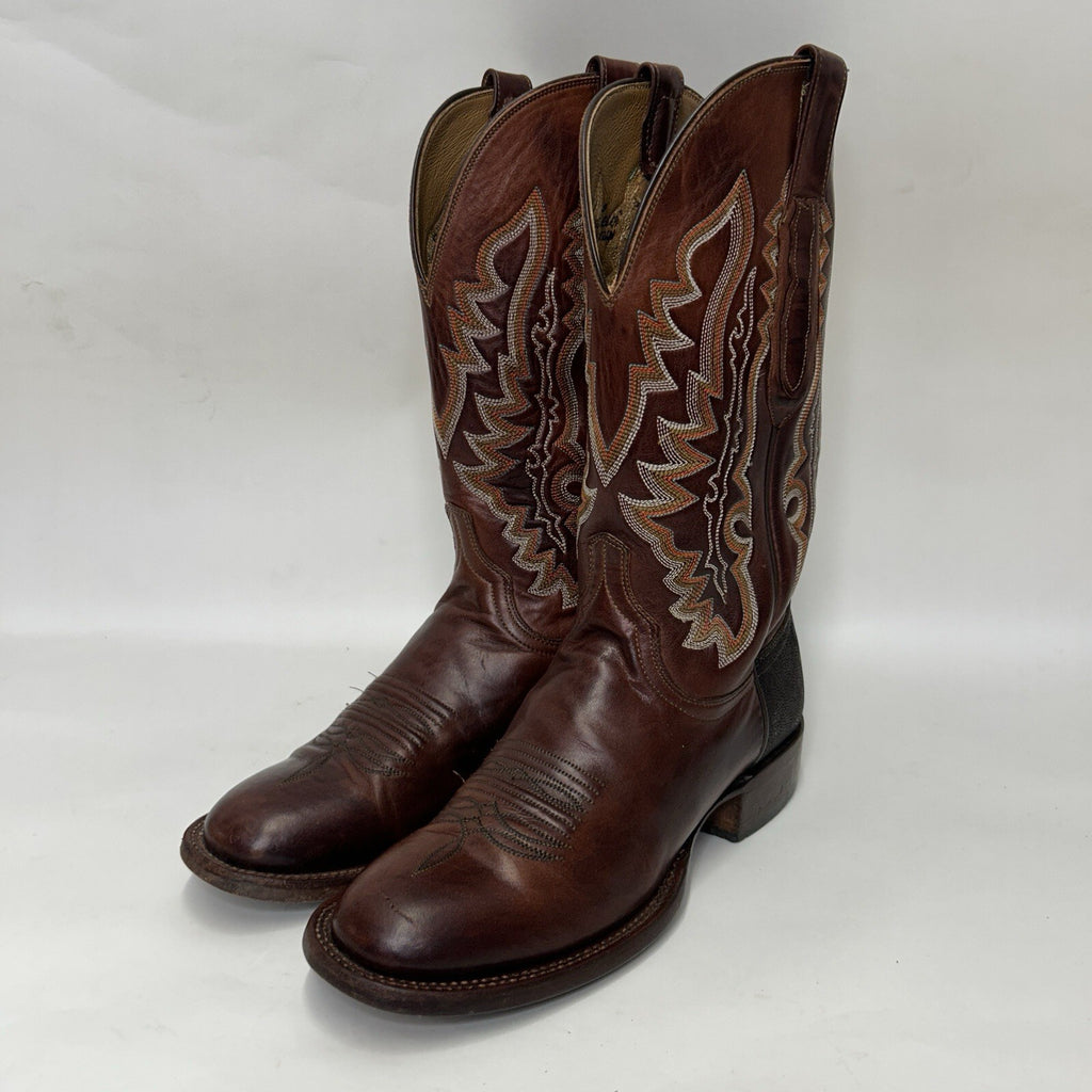 Lucchese Custom Stingray Square Toe Cowboy Boots “Brown” CY7136W8S Men’s 8D