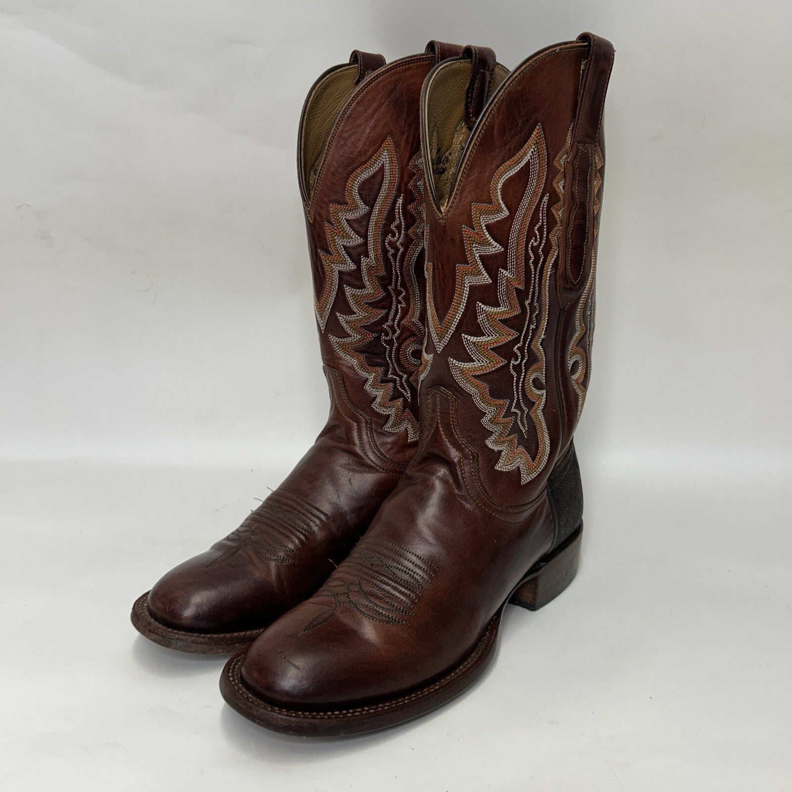Lucchese Custom Stingray Square Toe Cowboy Boots “Brown” CY7136W8S Men’s 8D