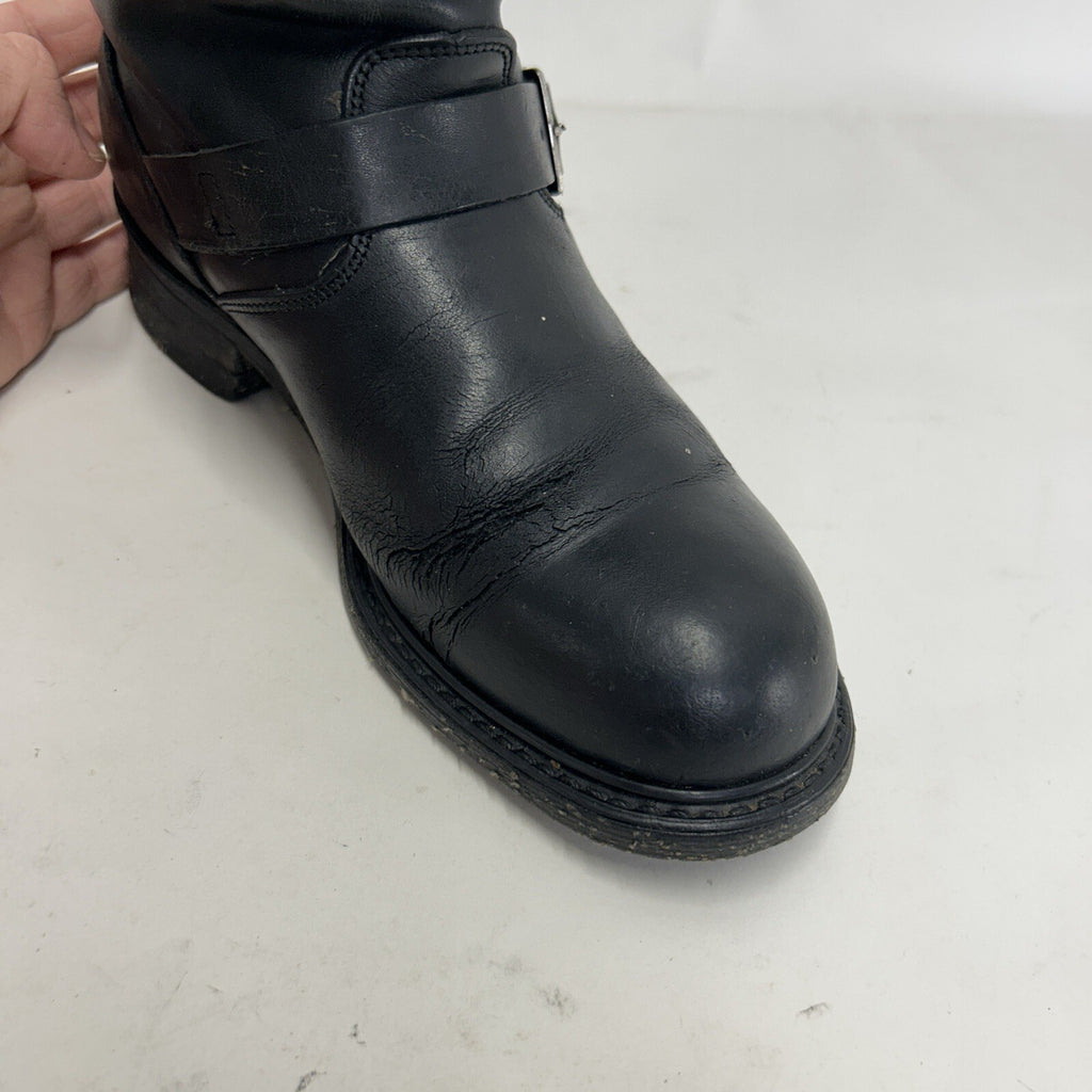 Vintage Engineer Boots Black Leather Made in USA Style 7800 Men’s 8