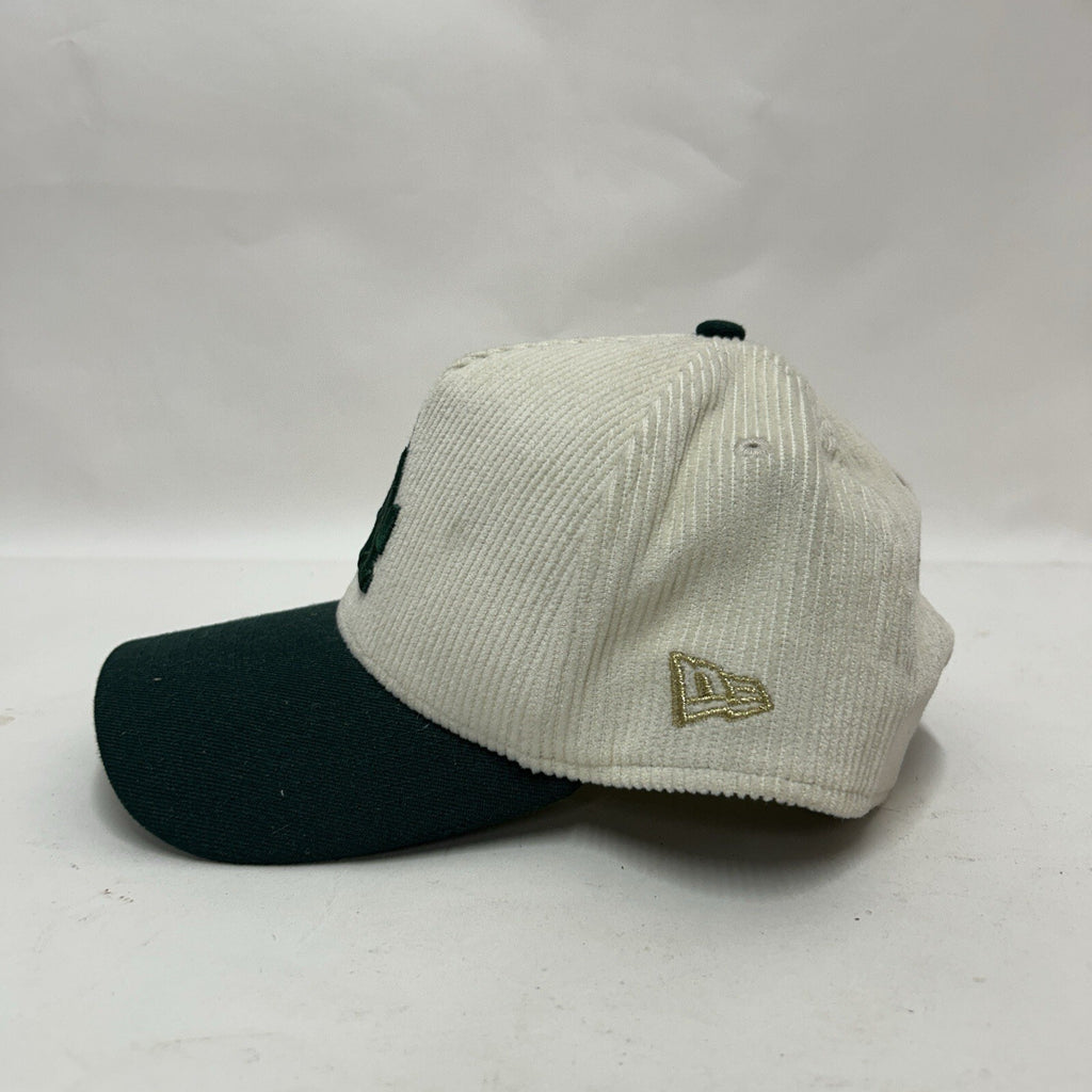 LA Dodgers MLB New Era 9Forty A-Frame Corduroy Snapback Hat “Cream Green”