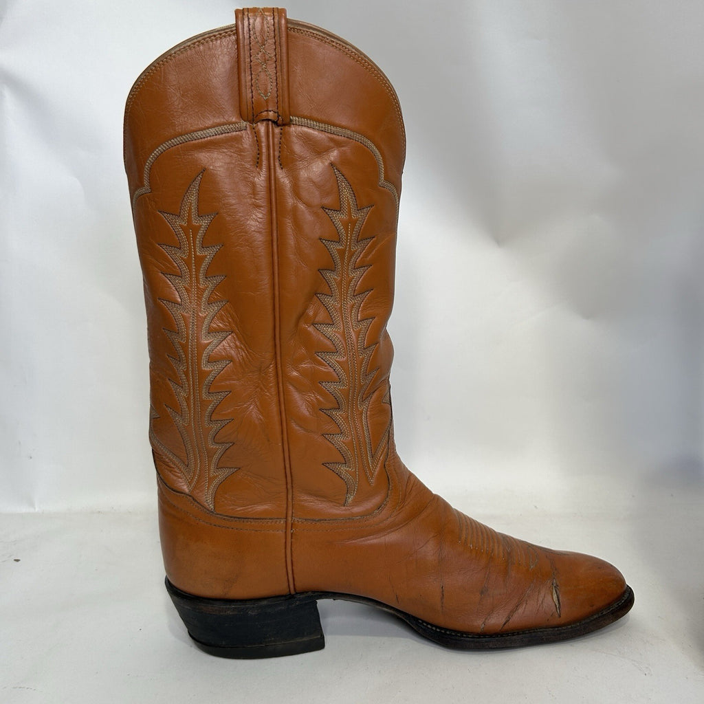 Vintage Western Tony Lama Cowboy Boots “Tan Brown” Men’s 10.5D Black Label