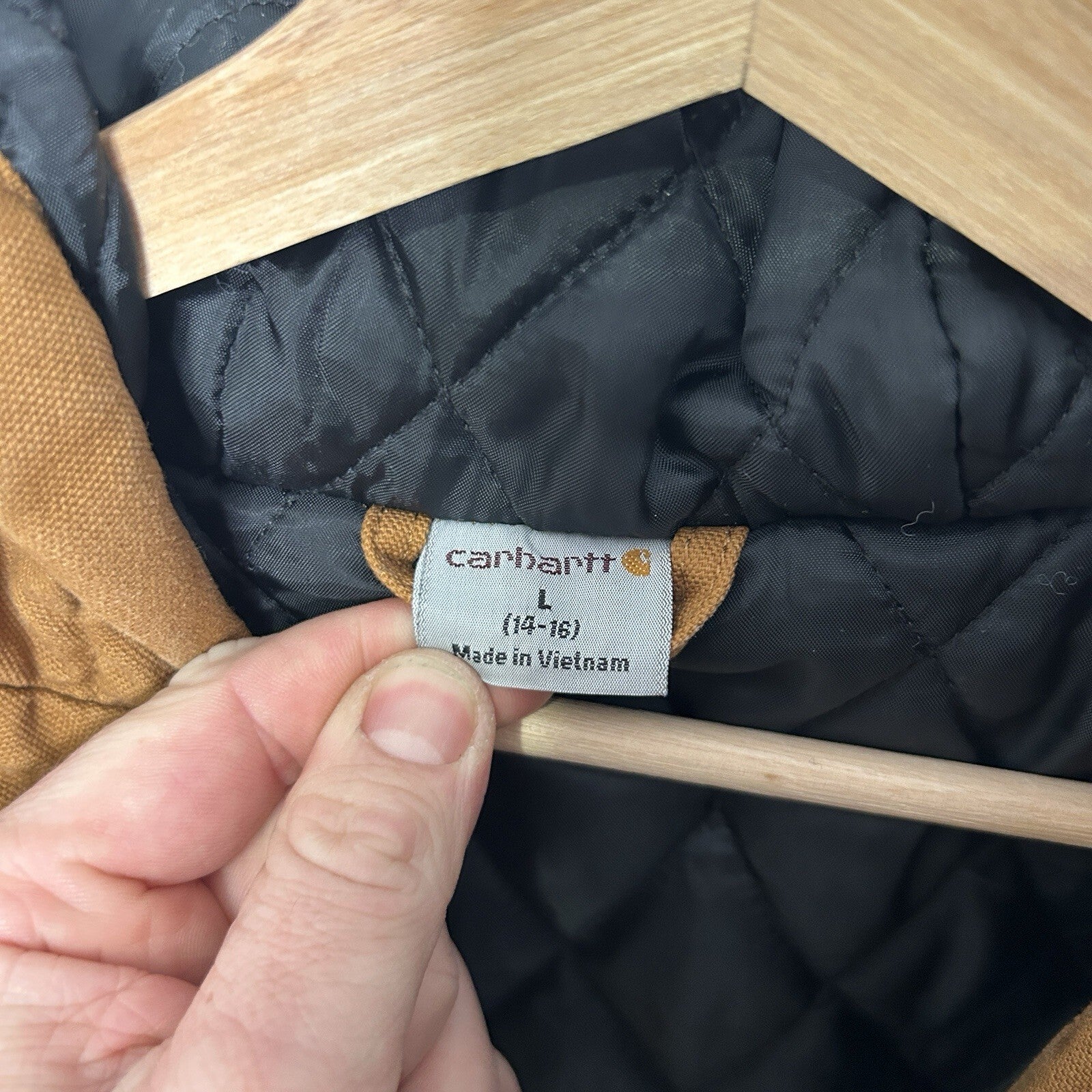 Y2K Carhartt Quilt-Lined Active Jacket “Light Brown” Youth Large/Women’s Small